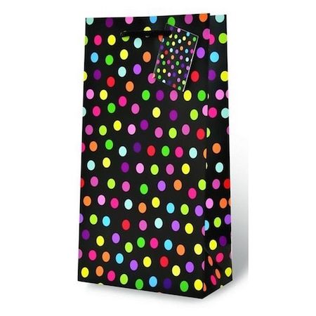 Wrap-Art 2-Bottle Polka Dots Wine Bottle Gift Bag 17699